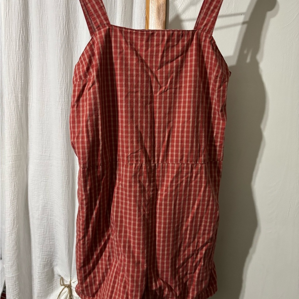 Red and White gingham romper
